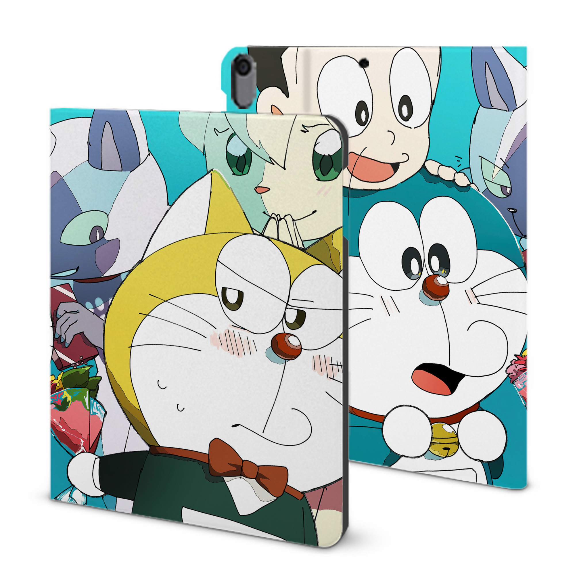 （画像用） ドラえもん Doraemon IPad ケース ブック型 PUレザー TPU 耐衝撃 軽量 薄型 ペン収納なし 全面保護 IPad 各モデル対応